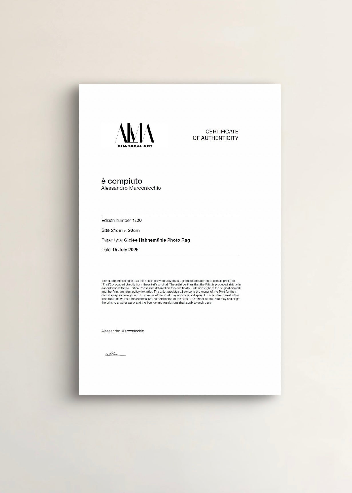 È compiuto - Fine art print